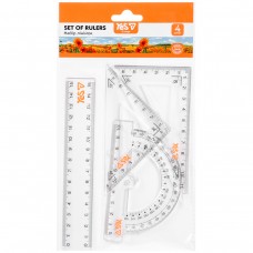 Набір лінійок 15см YES 370744 (4пр.) Orange Line, прозорі /370744/
