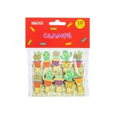 Прищіпки для декорування MAXI MX62591 10шт. з мотузком 130мм, Cactus /MX62591/