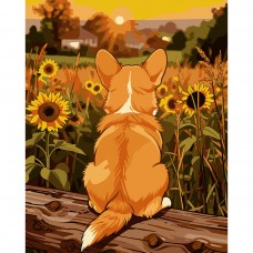 Картина за номерами SANTI "Цуценя корги", 40*50см