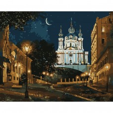 Картина за номерами SANTI Київ у ночі 40х50 см LED підсвітка