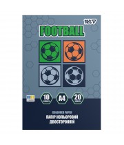 Папір кольоровий А4 20арк 10 кольорів YES 955503 Football, двосторонній на скобі (50) /955503/