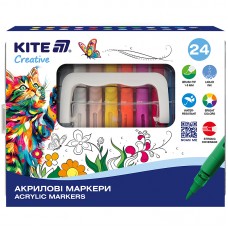 Набір маркерів акрилових KITE Creative 24кол. з рідкими чорнилами K-1162 /K-1162/