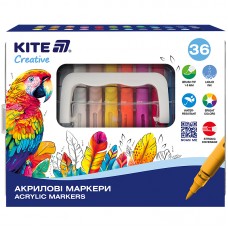 Набір маркерів акрилових KITE Creative 36кол. з рідкими чорнилами K-1163 /K-1163/