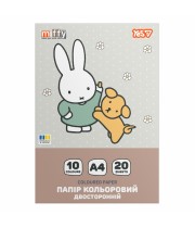 Папір кольоровий А4 20арк 10кольорів YES 955495 Miffy, двосторонній на скобі (50) /955495/