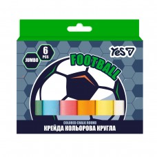 Крейда кольорова Yes Football JUMBO 6 штук