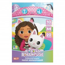 Папір кольоровий А4 20арк 10 кольорів YES 956845 Gabby Dollhouse, на скобі (50) /956845/