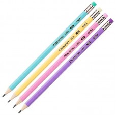 Олівець графітовий DELI C025-HB Macaron з гумкою (12) /C025-HB/