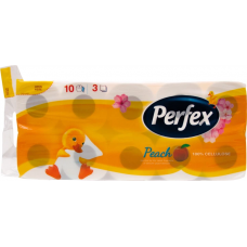 Папір туалетний  PERFEX Peach 10шт.в уп. 3-шар. білий