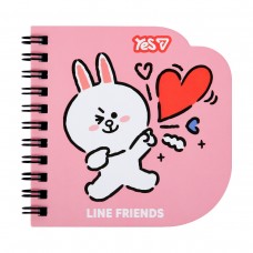 Блокнот фігурний Yes Line Friends Cony 100x100 30 аркушів клітинка