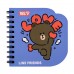 Блокнот фігурний Yes Line Friends Love 100x100 30 аркушів клітинка