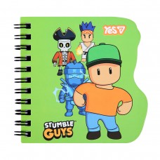 Блокнот фігурний Yes Stumble Guys Green 100x100 30 аркушів клітинка