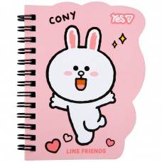 Блокнот Yes Line Friends Cony pink В7 60 аркушів клітинка