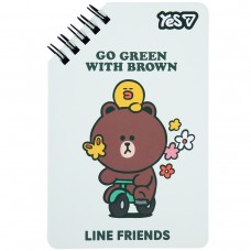 Блокнот Yes Line Friends Go Green95x145 60 аркушів лінія