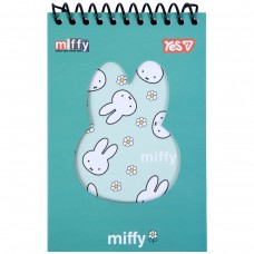 Блокнот YES 100x150мм на спір. 60арк. Miffy Flowers 152249, з фігурною висічкою (клітинка) (30) /152249/