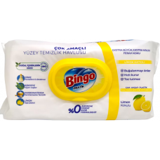 Серветки д/прибирання вологі BINGO  96шт. універсальні, з ароматом Лимона, з клапаном