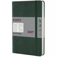 Щоденник датований 2027 AXENT A5 Partner Lines 8815-27-23, темно-зелений на гумці (145х210мм) /8815-27-23-A/