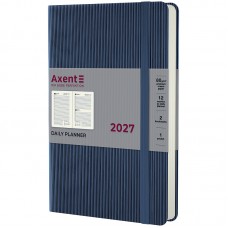Щоденник датований 2027 AXENT A5 Partner Lines 8815-27-48, темно-блакитний на гумці (145х210мм) /8815-27-48-A/
