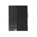 Книга канц. на спіралі  А4 120арк # офс. OPTIMA  Adamant 20843-01 пластик. обкл. з розділювачами та перфорацією, чорна /O20843-01/