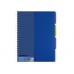 Книга канц. на спіралі  А4 120арк # офс. OPTIMA  Adamant 20843-02 пластик. обкл. з розділювачами та перфорацією, синя /O20843-02/