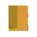 Книга канц. на спіралі  А4 120арк # офс. OPTIMA  Adamant 20843-05 пластик. обкл. з розділювачами та перфорацією, жовта /O20843-05/