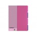 Книга канц. на спіралі  А4 120арк # офс. OPTIMA  Adamant 20843-09 пластик. обкл. з розділювачами та перфорацією, рожева /O20843-09/