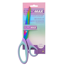 Ножиці BUROMAX 4542-26 PASTEL 21,5см асиметричні руч. з гумов. вставками (12) /BM.4542-26/
