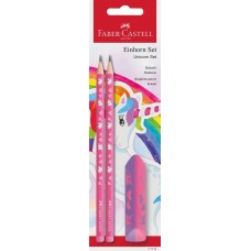 Олівець графітовий Faber-Castell 111516 UNICORN PINK HB 2шт+гумка /111516/