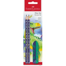 Олівець графітовий Faber-Castell 111517 DINOSAUR BLUE HВ 2шт+гумка /111517/