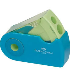 Чинка пластик. Faber-Castell 182704 Sleeve Trend, з контейнером 2отв., у чохлі (двокольорова) (12) /182704/
