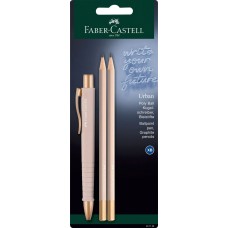 Набір Faber-Castell 241123 Ручка кулькова авт. Poly Ball Urban Pale Rose+2шт. графітових олівця Pale Rose (у блістері) /241123/