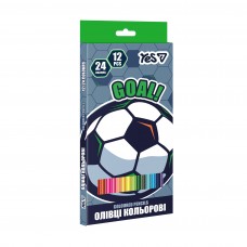 Олівці кольорові 24кол./12шт. YES 290787 Football, двосторонні (12) /290787/