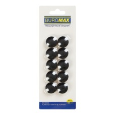 Магніти BUROMAX 10шт. 2см 0042, BLACK /BM.0042/