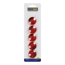 Магніти BUROMAX  5шт. 2см 0043, LADYBUG /BM.0043/