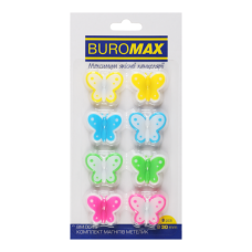 Магніти BUROMAX  8шт. 3см 0045, BUTTERFLY /BM.0045/