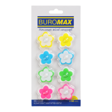 Магніти BUROMAX  8шт. 3см 0046, FLOWERS /BM.0046/