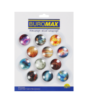 Магніти BUROMAX 12шт. 3см 0048, SPACE /BM.0048/