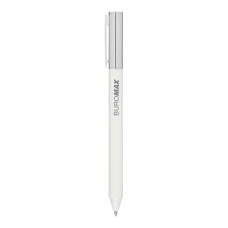 Ручка гелева авт. BUROMAX 83102-12 PRESTIGE SILVER 0,5мм синя, корпус білий (12) /BM.83102-12/