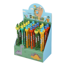 Ручка гелева авт. ZiBi KIDS Line 2292 0,5мм "пиши-стирай" DINO TAIL синя (24) /ZB.2292/