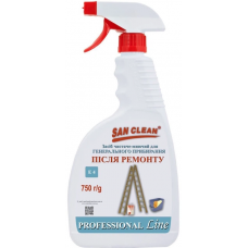 Засіб миючий San Clean 750мл PROFESSIONAL LINE, для генерального прибирання після ремонту, універсальний (курок)