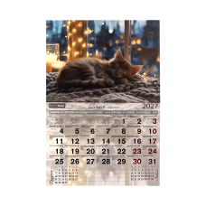 Календар настінний перек. BUROMAX 210301, 33х48см Коти 2027р. (20) /BM.210301/