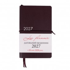 Щоденник діловий Leo Planner Glory 12х20 cм датований 2027 м'який коричневий 352 сторінки