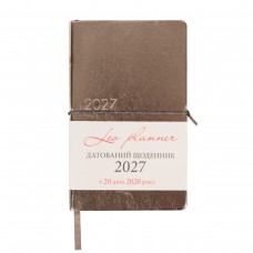 Щоденник датований 2027 Leo Planner 12х20cм Glory 252720 темно-сірий металік (м'який) /252720/