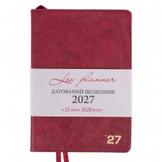 Щоденник датований 2027 Leo Planner А5 Prime 252729 бордовий /252729/