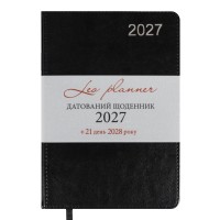 Щоденник діловий Leo Planner City A5 датований 2027 твердий чорний 368 сторінок
