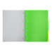 Книга канц. на спір. А4 120арк. # офс. BUROMAX NEON, пласт.обкл. з розділ. та перфорацією, зелена /BM.24349911-04/