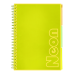Книга канц. на спір. А4 120арк. # офс. BUROMAX NEON, пласт.обкл. з розділ. та перфорацією, жовта /BM.24349911-08/