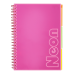 Книга канц. на спір. А4 120арк. # офс. BUROMAX NEON, пласт.обкл. з розділ. та перфорацією, рожева /BM.24349911-10/