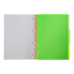 Книга канц. на спір. А4 120арк. # офс. BUROMAX NEON, пласт.обкл. з розділ. та перфорацією, помаранчева /BM.24349911-11/