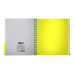 Блокнот BUROMAX B5 на спір. пласт. обкл. з розділ. та перф. 120арк. NEON жовтий /BM.24359911-08/