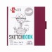 Скетчбук SANTI 743495 тв.обкл. PU 12x12см, 100арк. 110г/м, сливовий з карманом (для графіки) /743495/